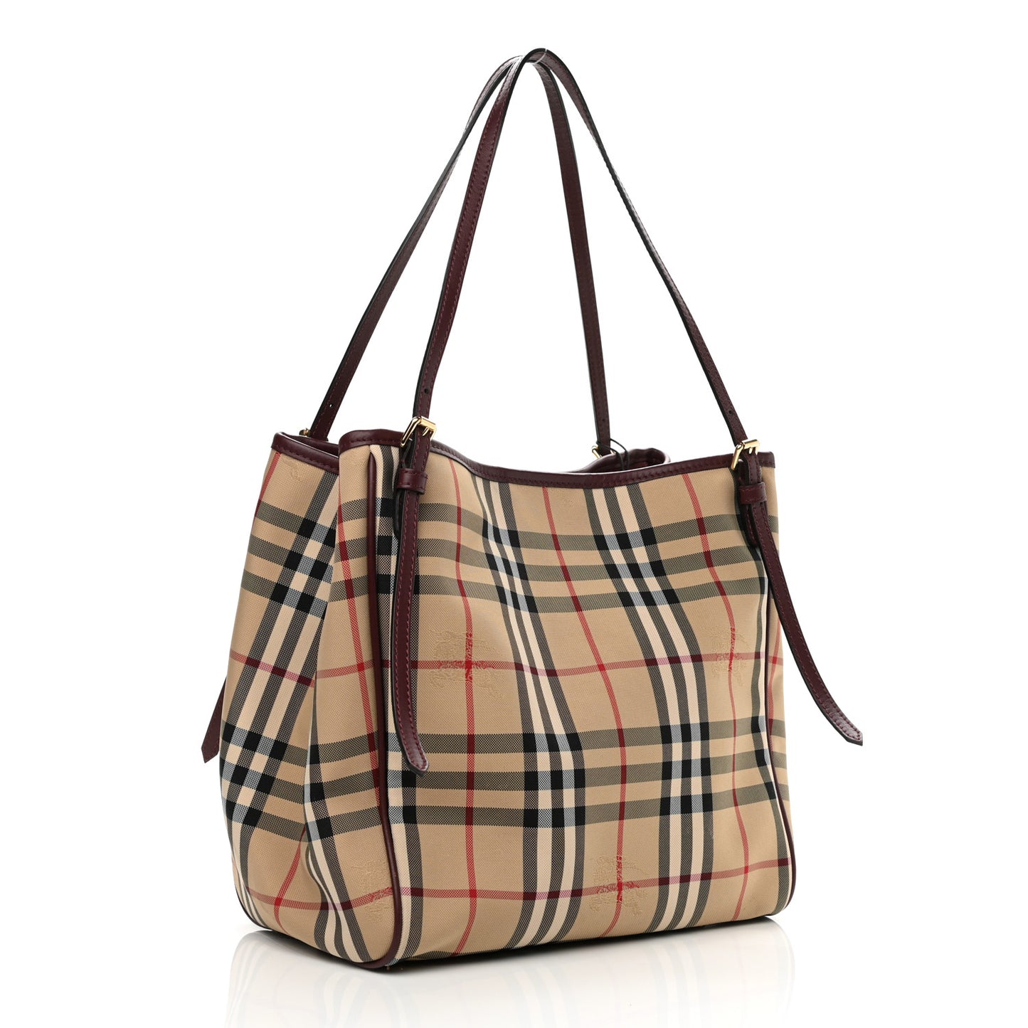 House Check Small Canterbury Tote Military Burgundy