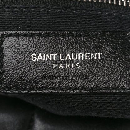Saint Laurent Lambskin Quilted Medium Loulou Puffer Monogram Chain Satchel Black 7 of 12