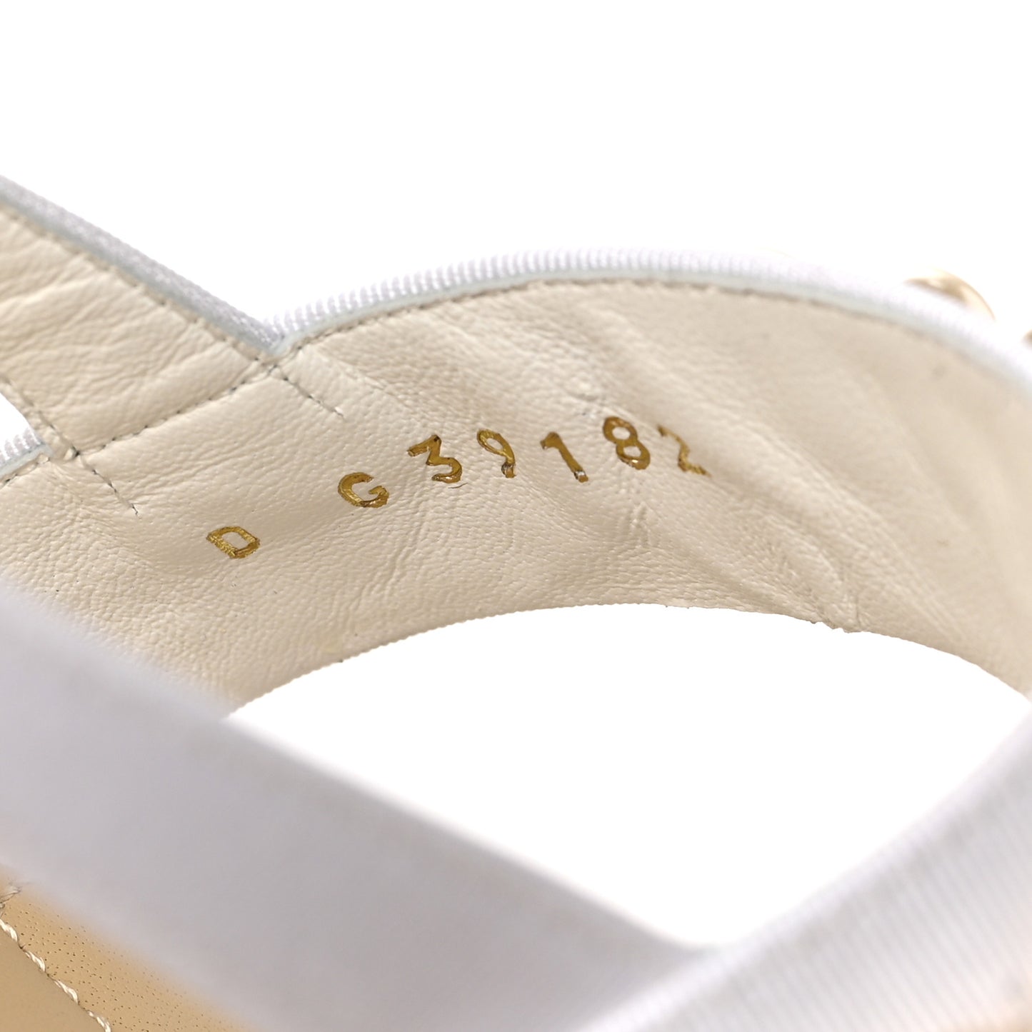 Grosgrain Pearl CC Sandals 36 White