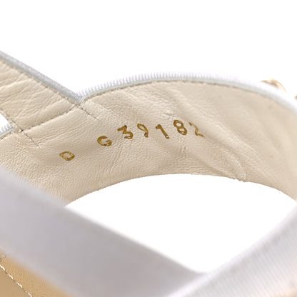 Chanel Grosgrain Pearl CC Sandals 36 White 8 of 9