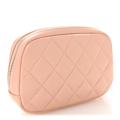 Chanel Caviar Quilted Small Curvy Pouch Cosmetic Case Light Pink 3 of 10