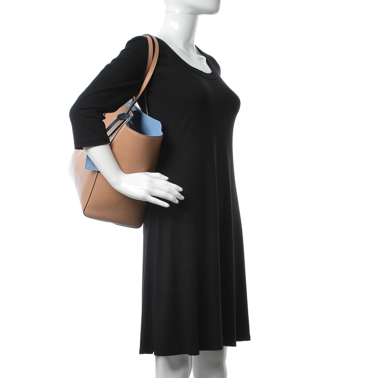 Gucci Dollar Calfskin Medium Swing Tote Camelia Mineral Blue 2 of 8