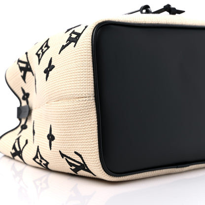 Louis Vuitton Cotton Monogram Embroidered Neonoe MM Beige Black 7 of 8