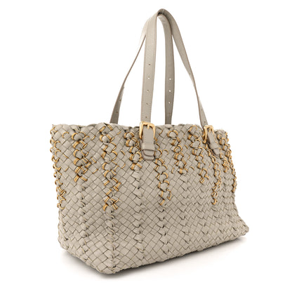 Bottega Veneta Nappa Intrecciato Small Lido Metal Rings Tote Fume 3 of 12