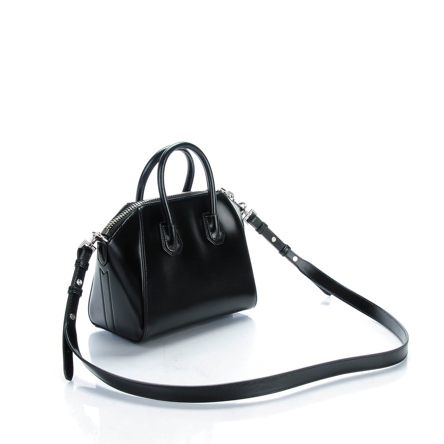Shiny Lord Calfskin Mini Antigona Black
