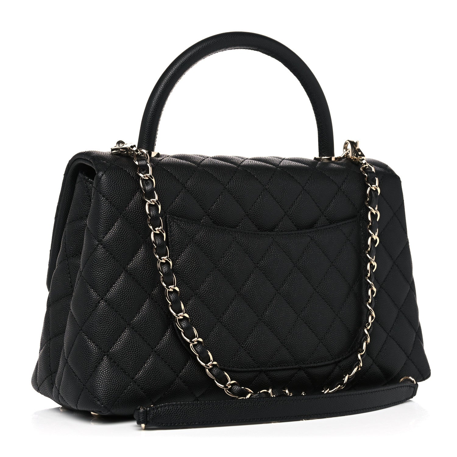 Chanel Caviar Quilted Small Coco Handle Flap Black 3 of 10