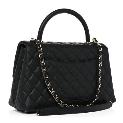 Chanel Caviar Quilted Small Coco Handle Flap Black 3 of 10