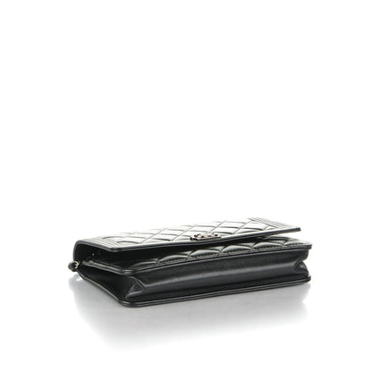 Chanel Lambskin Quilted Boy Wallet On Chain WOC Black 4 of 7