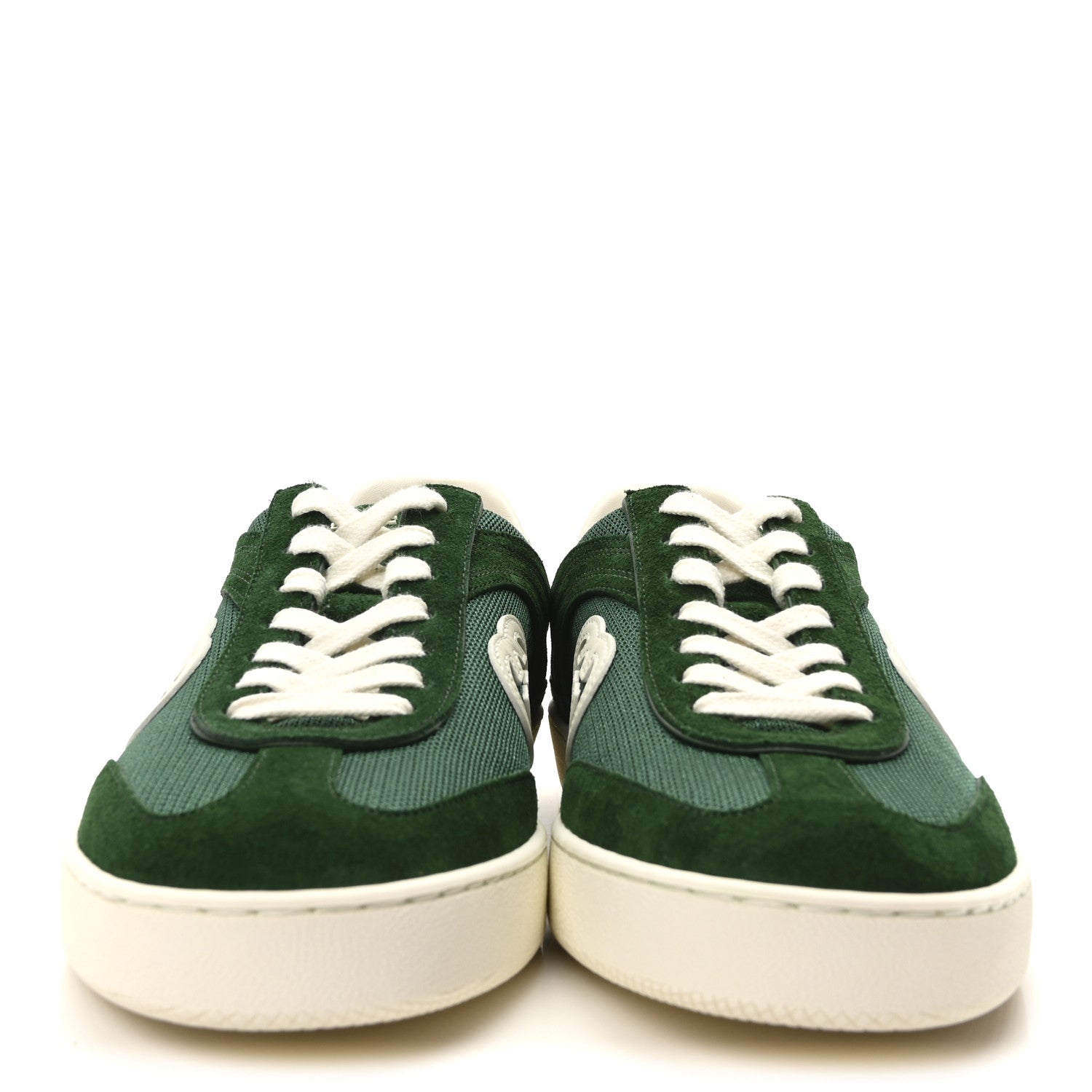 Gucci Suede Nylon Mens G75 Sneaker 8 New Shamarock Emerald Off White 3 of 9