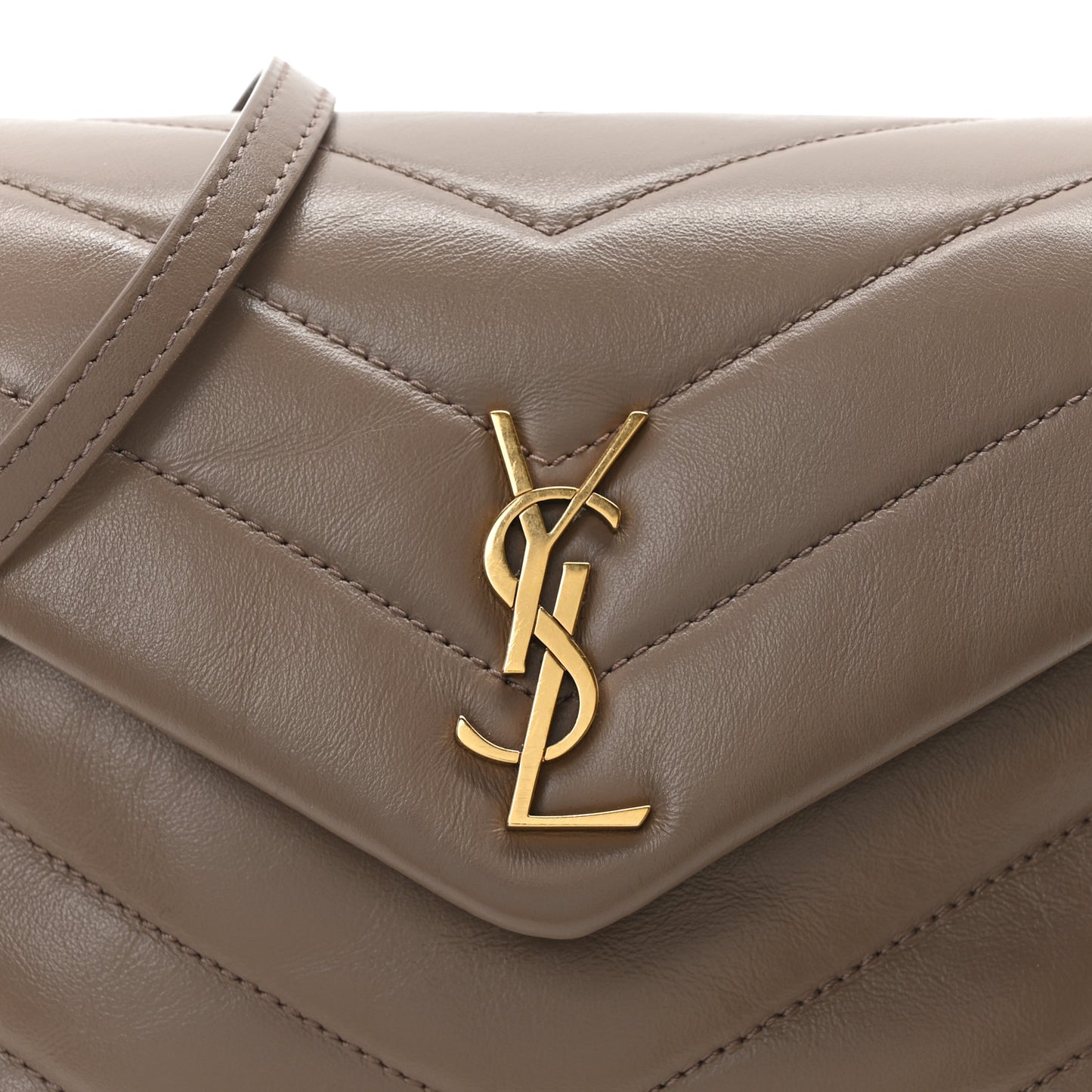 Calfskin Y Quilted Monogram Toy Loulou Crossbody Bag Taupe