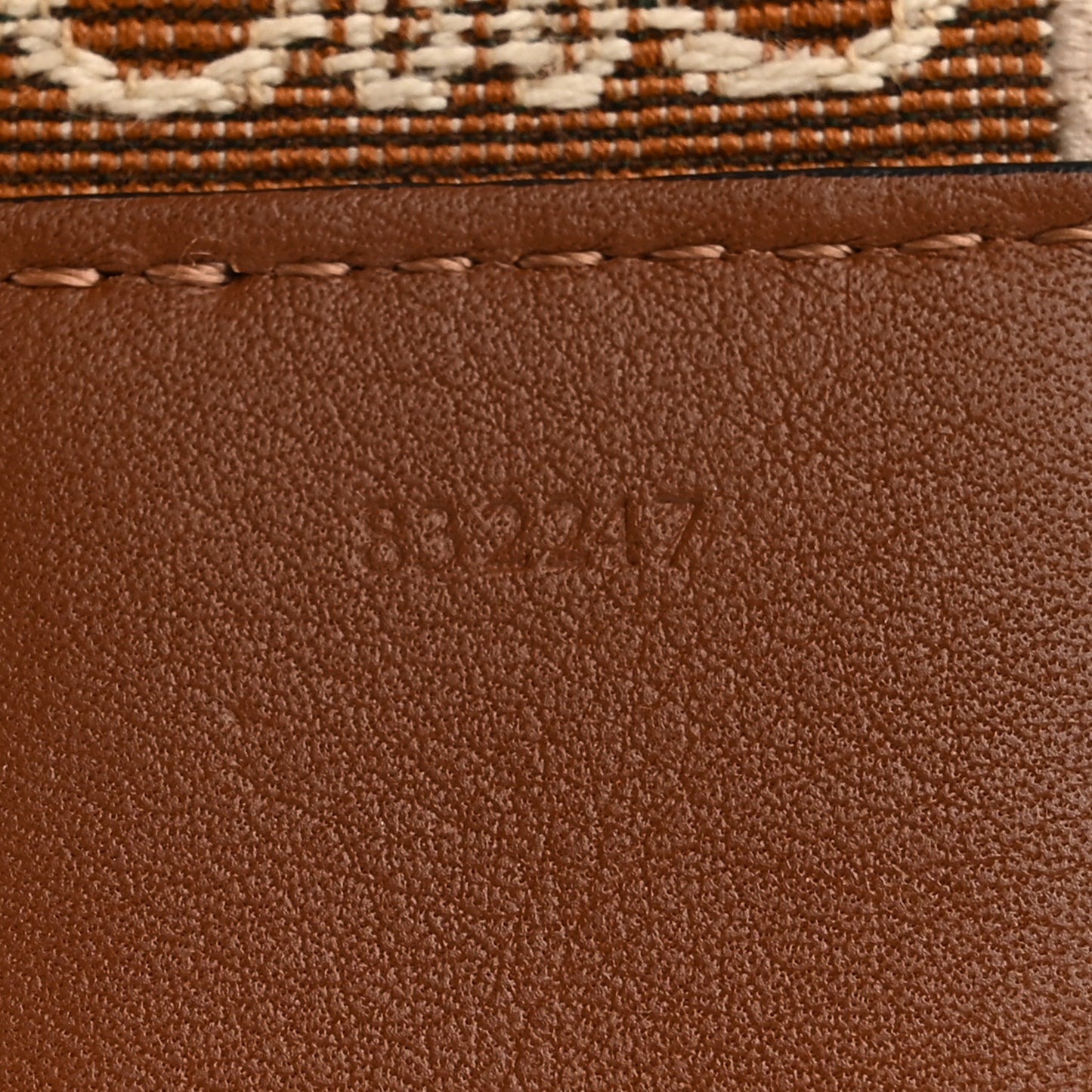 Calfskin Jacquard Anagram Strap Tan Pecan