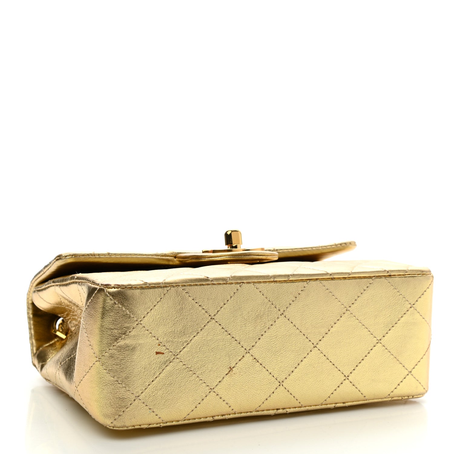 Chanel Metallic Lambskin Quilted Mini Square Flap Gold 3 of 12