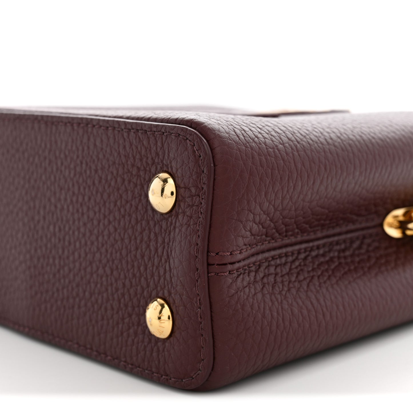 Taurillon Ostrich Mini Capucines Bordeaux