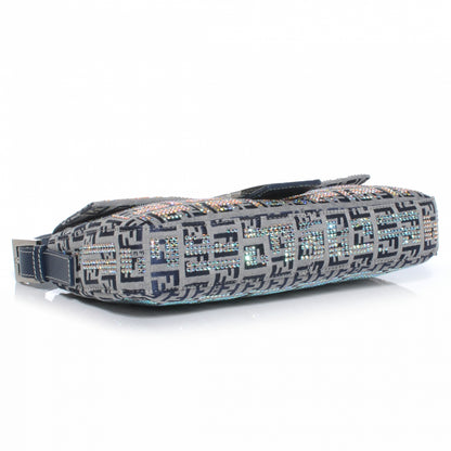 Fendi Zucchino Crystal Baguette Navy 4 of 8