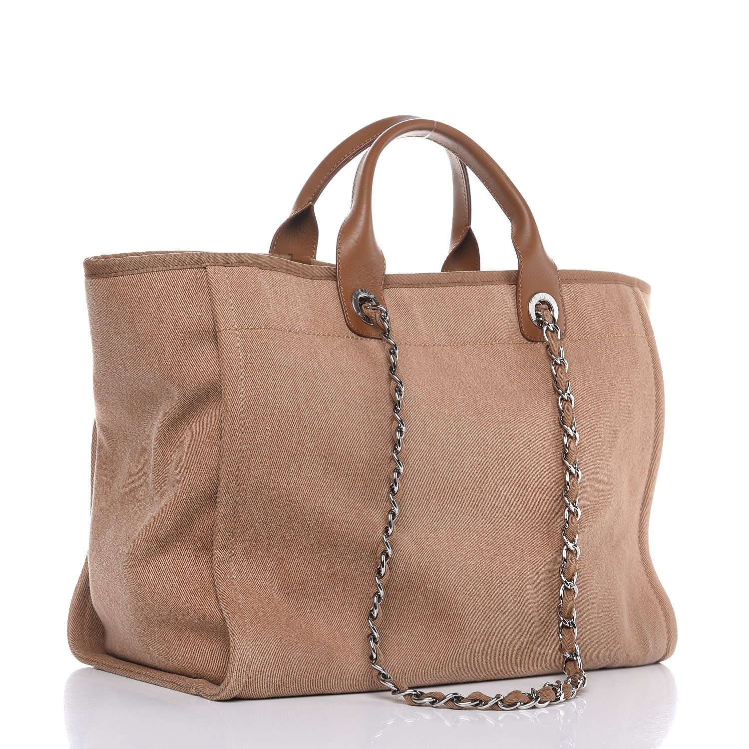 Chanel Canvas Sequin Large Deauville Tote Ecru 3 of 7