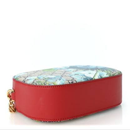 Gucci GG Supreme Monogram Blooms Mini Chain Shoulder Bag Beige Blue Navy Hibiscus Red 4 of 10