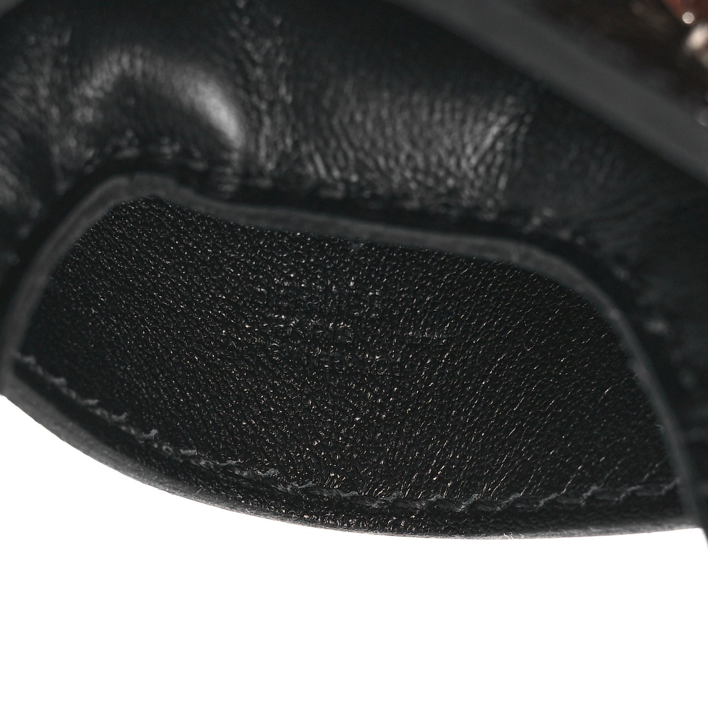 Milo Lambskin Niloticus Lizard Touch Studded Grigri Rodeo Robeo Rock Horse Bag Charm PM Black