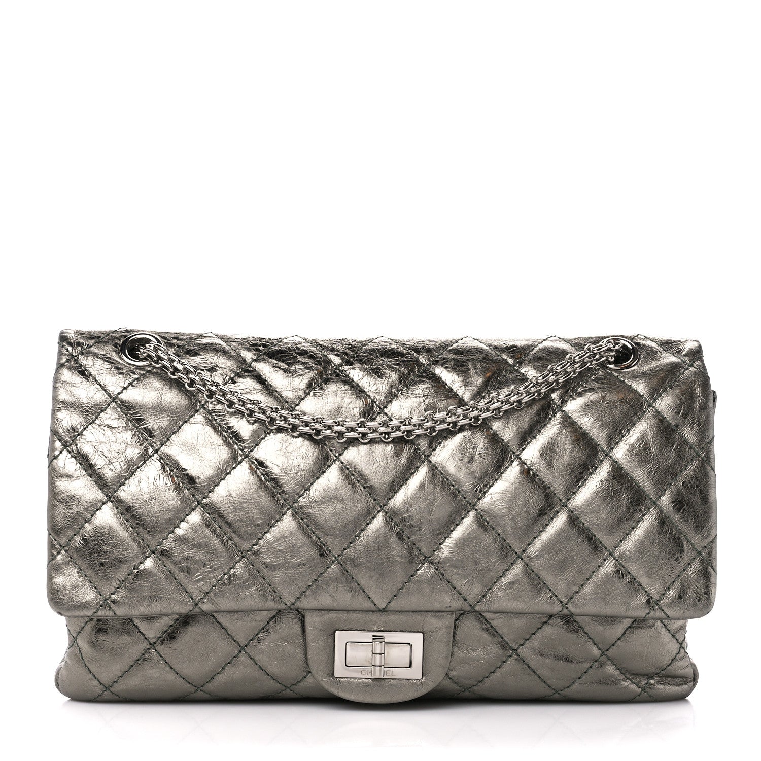Chanel Metallic Aged Calfskin Quilted 2.55 Reissue 227 Flap Dark Green 1 of 11