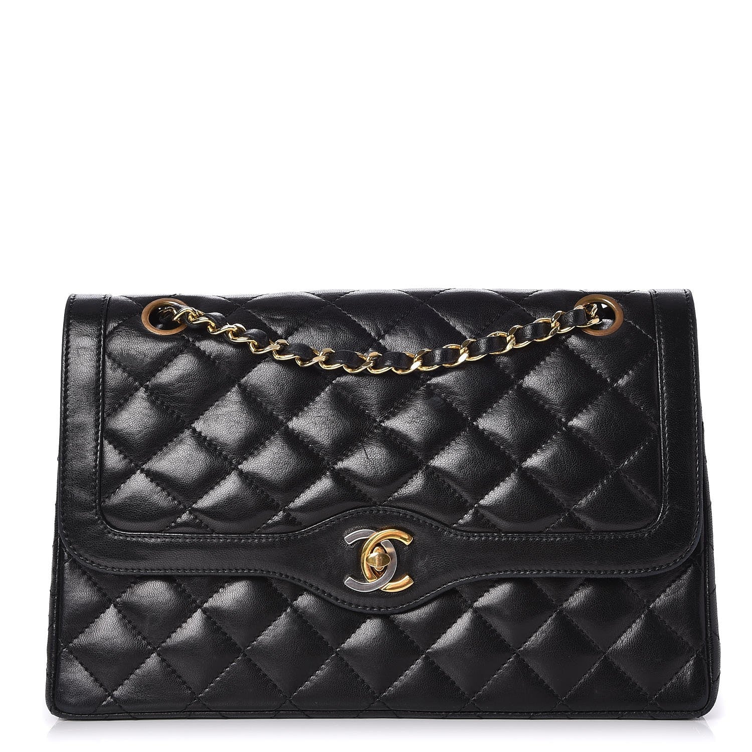 Chanel Lambskin Quilted Medium Double Flap Black 1 of 8