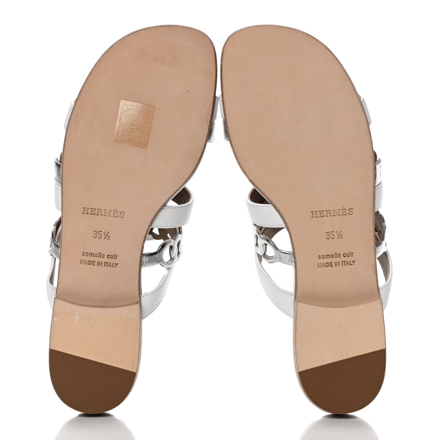 Nappa Amalfi Sandals 35.5 White Gris Argente