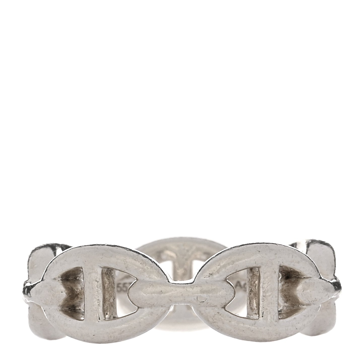 Sterling Silver PM Chaine d'Ancre Enchainee Band Ring 53 6.25