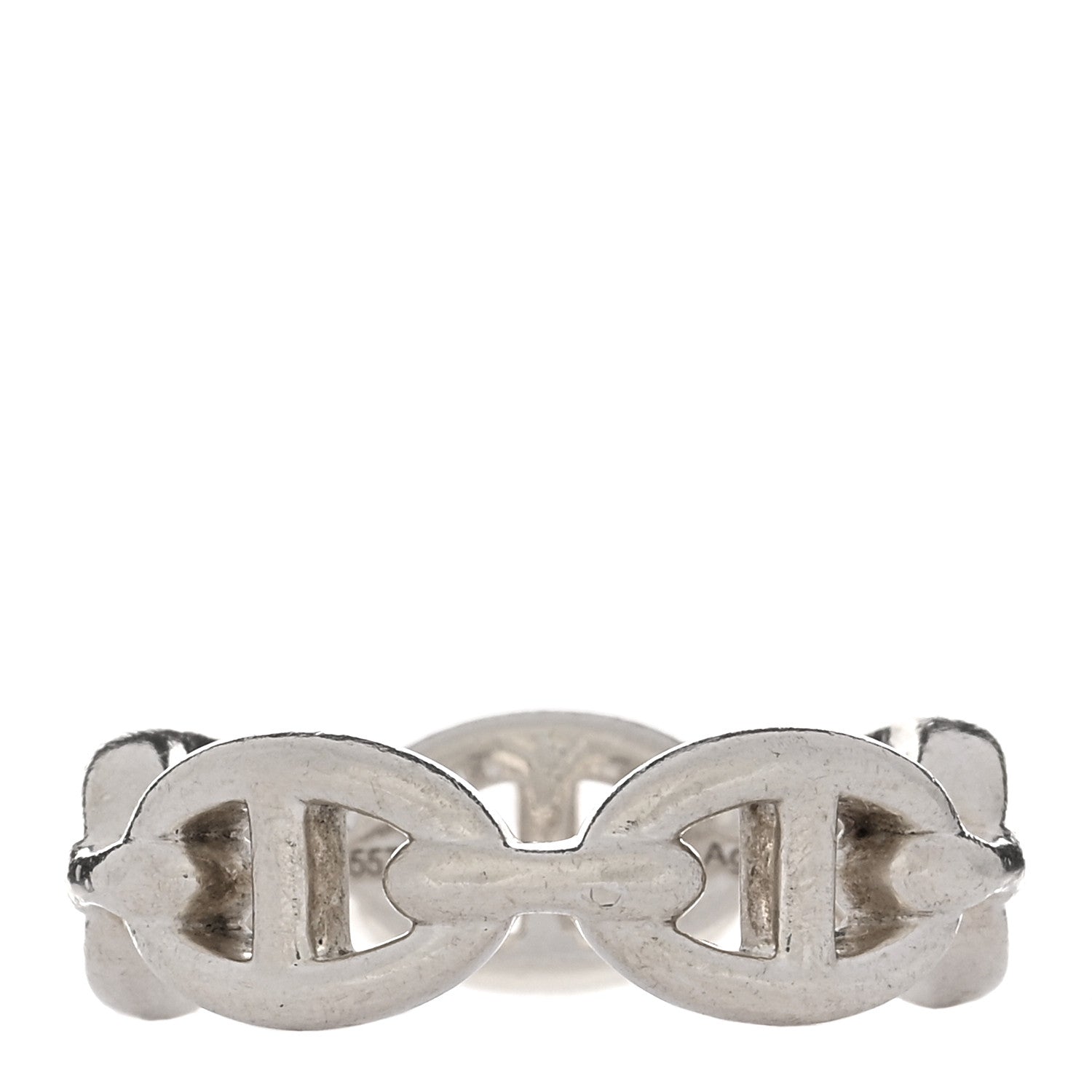 Hermes Sterling Silver PM Chaine d'Ancre Enchainee Band Ring 53 6.25 3 of 4
