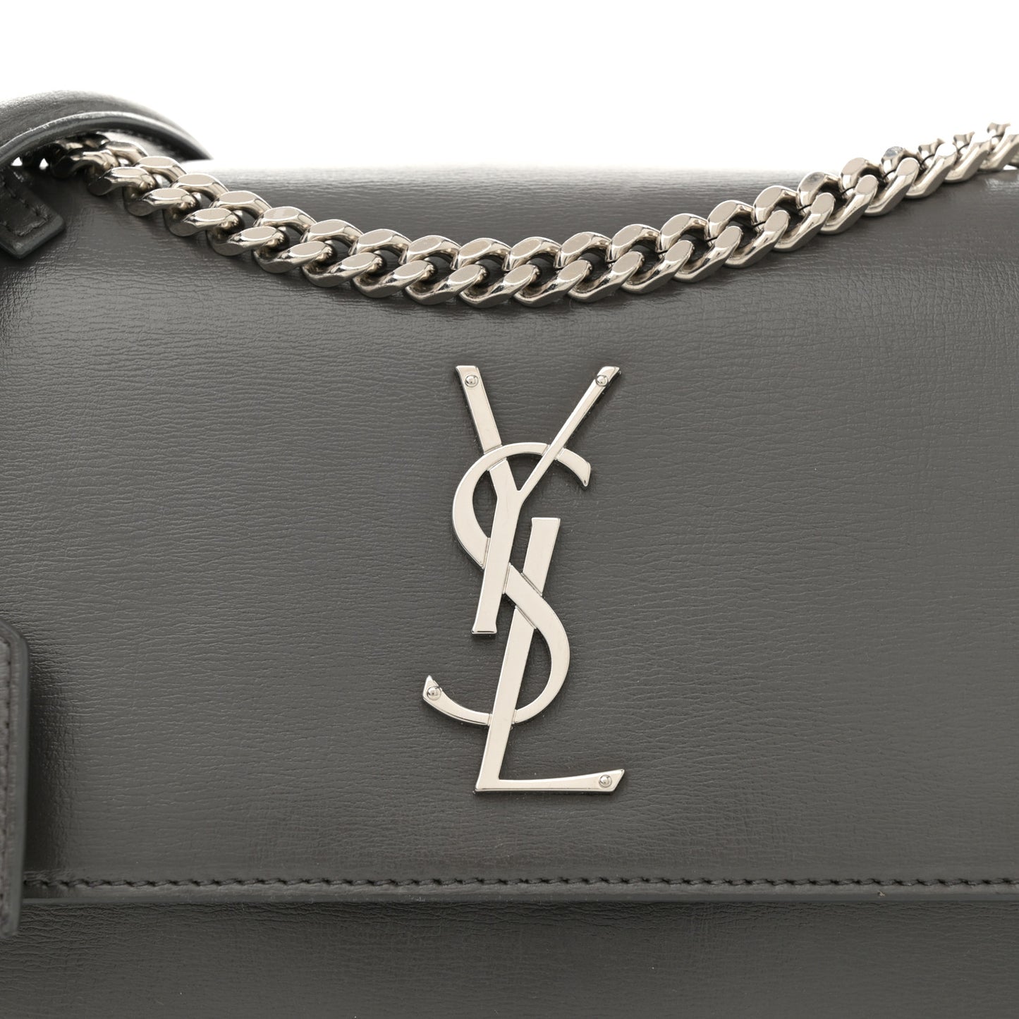 Smooth Calfskin Medium Monogram Sunset Satchel Asphalt