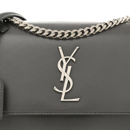 Saint Laurent Smooth Calfskin Medium Monogram Sunset Satchel Asphalt 9 of 13