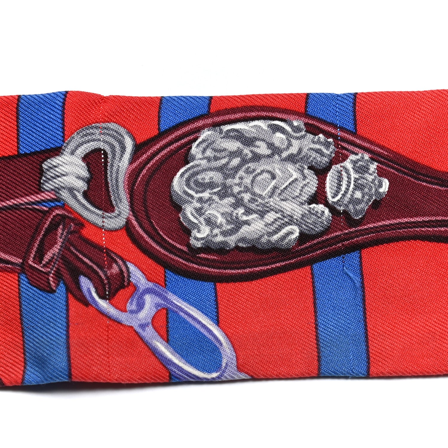 Hermes Silk Brides De Gala Bayaderes Twilly Rouge Bleu Roy Acajou 5 of 6