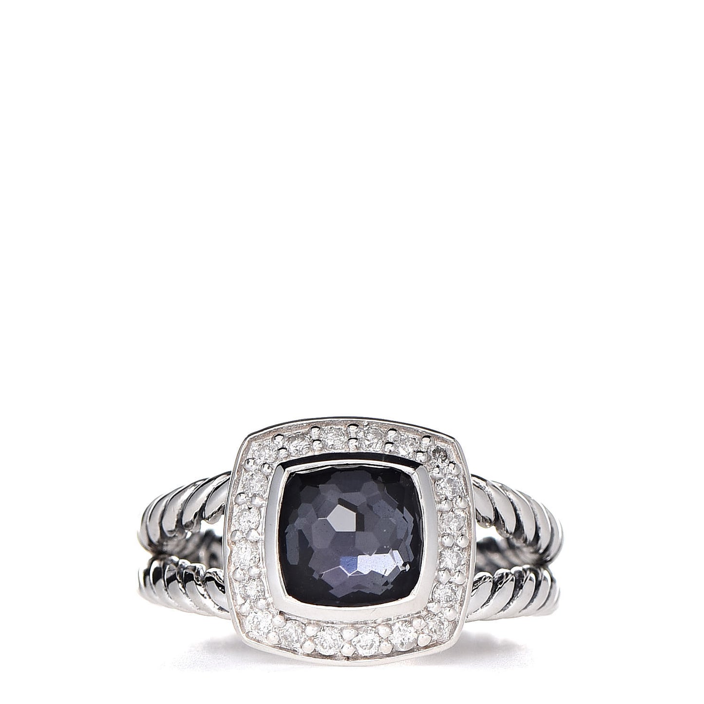 Sterling Silver Diamond Black Orchid 7mm Petite Albion Ring 50 5.25