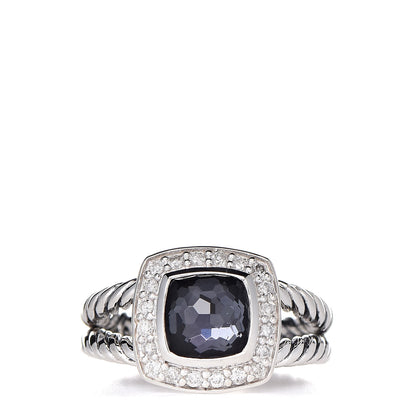 David Yurman Sterling Silver Diamond Black Orchid 7mm Petite Albion Ring 50 5.25 1 of 5