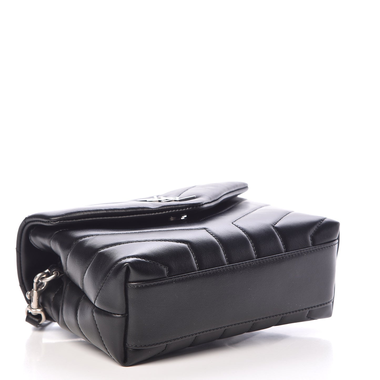Calfskin Y Quilted Monogram Toy Loulou Crossbody Bag Black