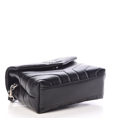 Saint Laurent Calfskin Y Quilted Monogram Toy Loulou Crossbody Bag Black 4 of 13
