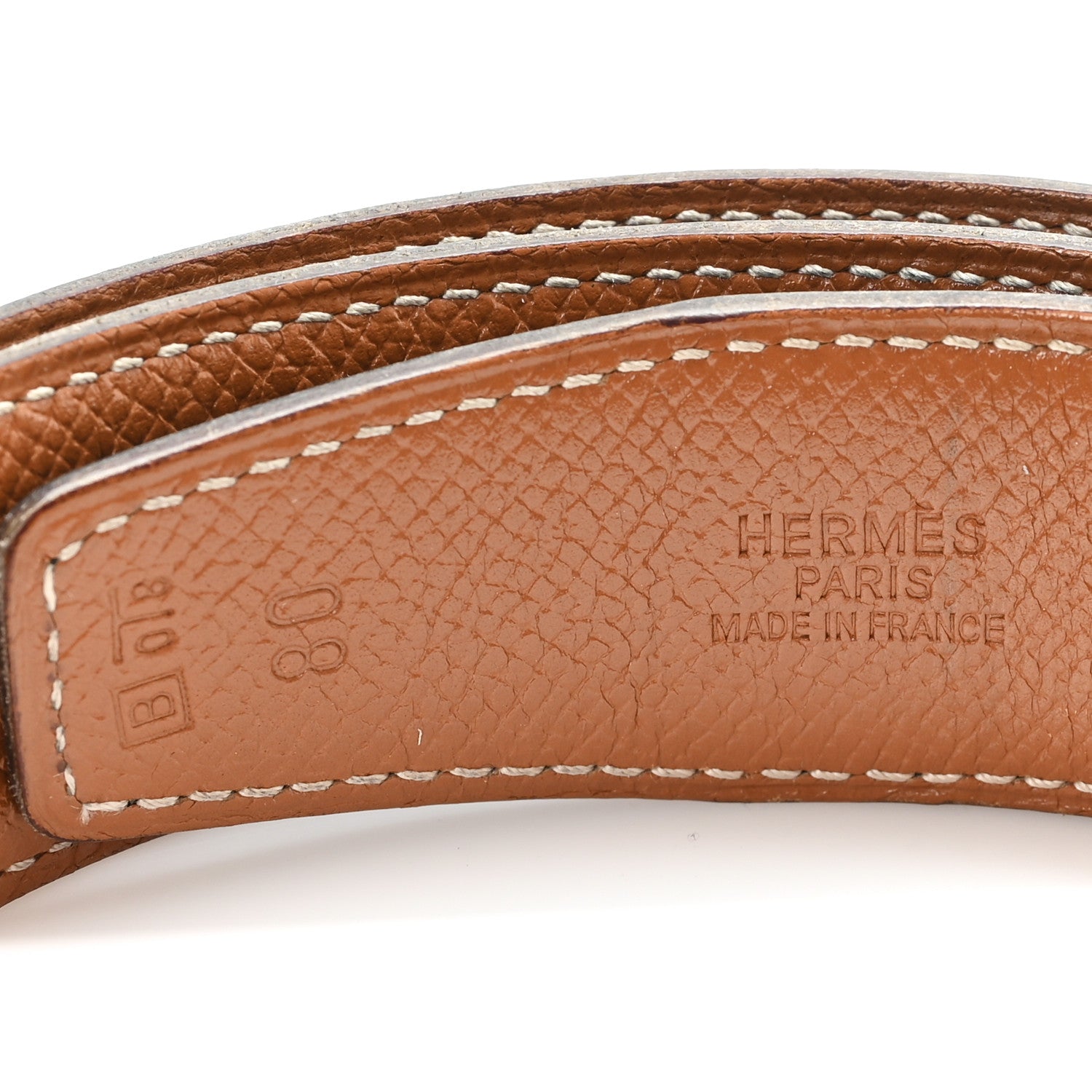 Hermes Box Courchevel 32mm H Belt 80 32 Black Gold 3 of 4