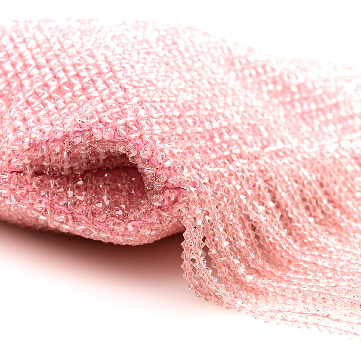 Jimmy Choo Satin Bead Embellished Callie Fringe Tassel Chain Evening Bag Pink 9 of 10