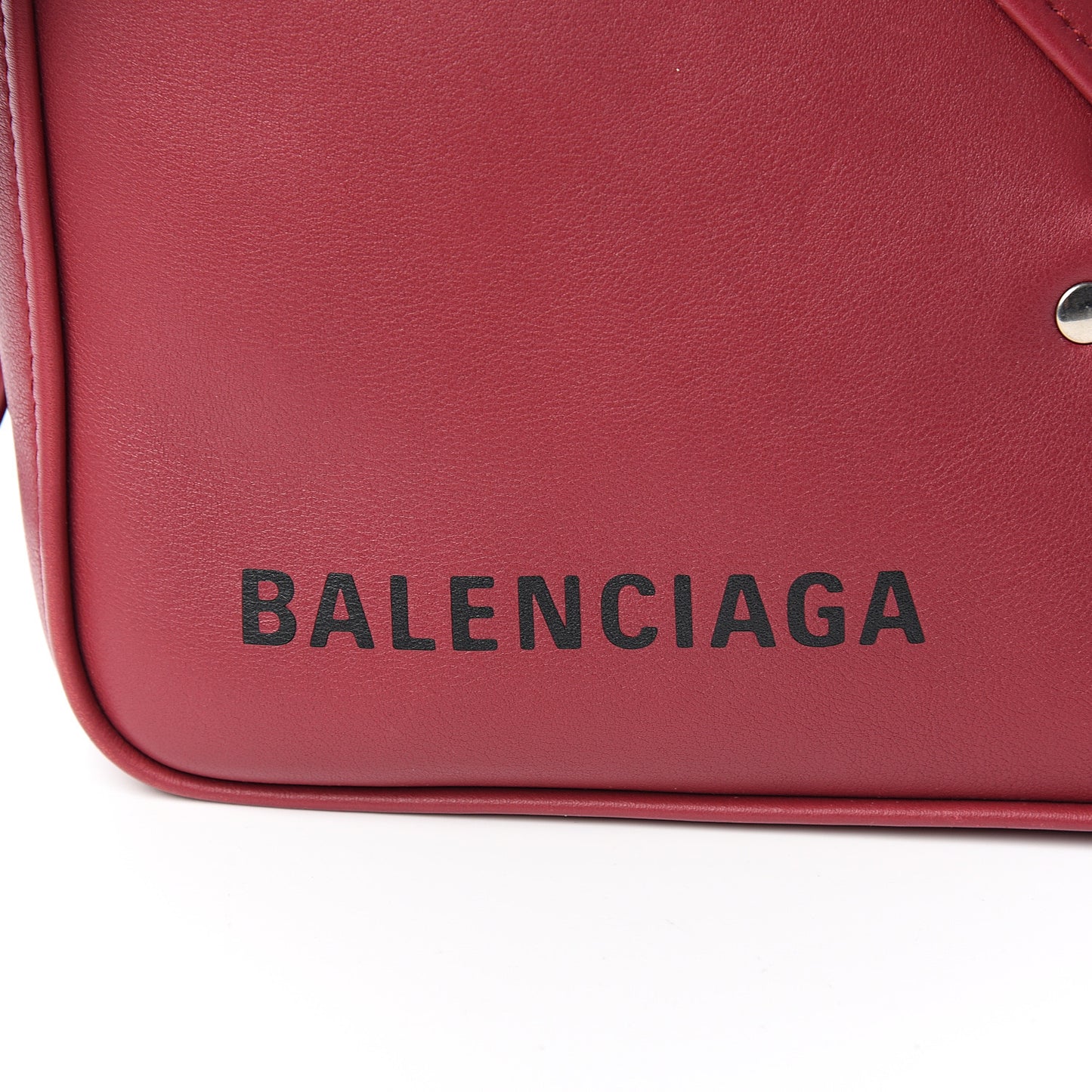 Shiny Day Calfskin S Triangle Duffle Rouge Grenat