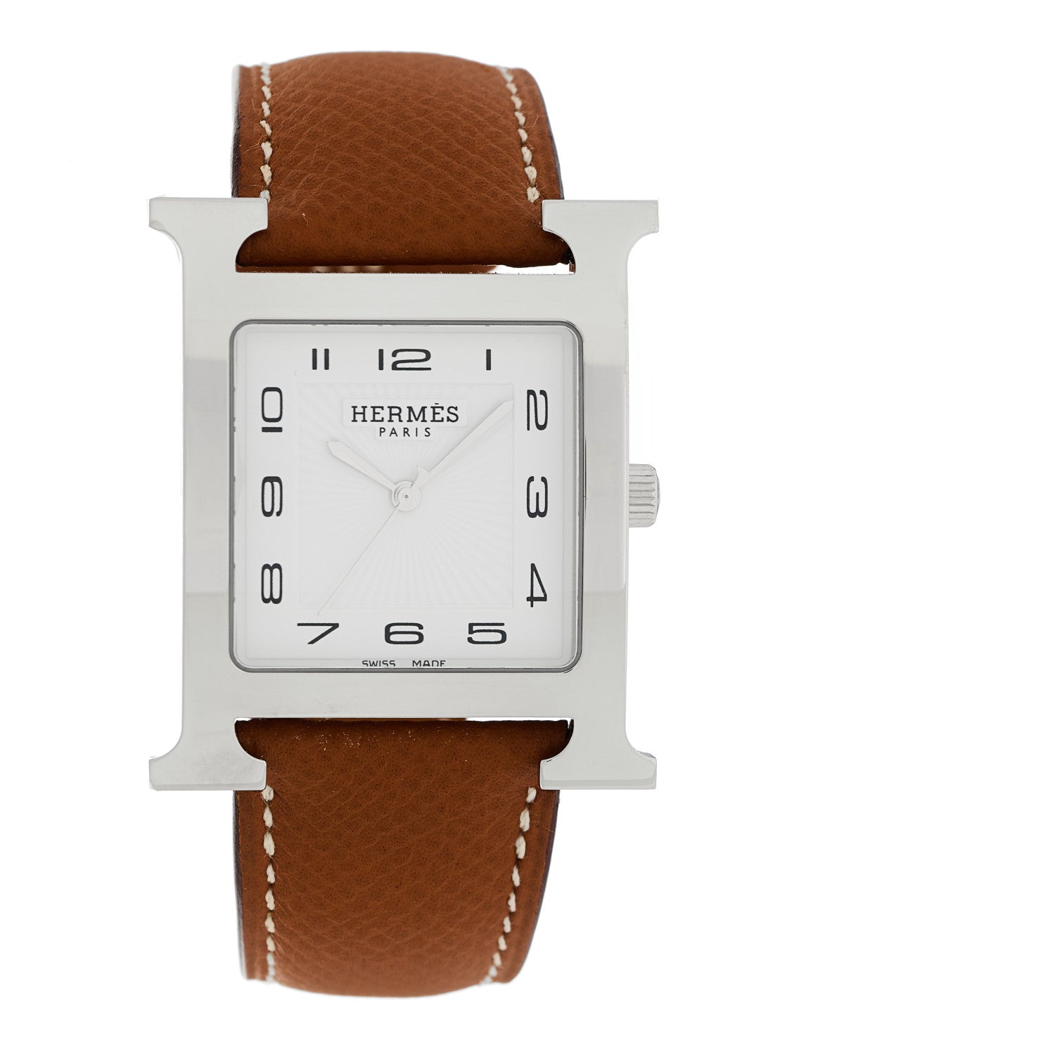 Hermes Stainless Steel Epsom 30.5mm Heure H Hour Quartz Watch Gold 1 of 5