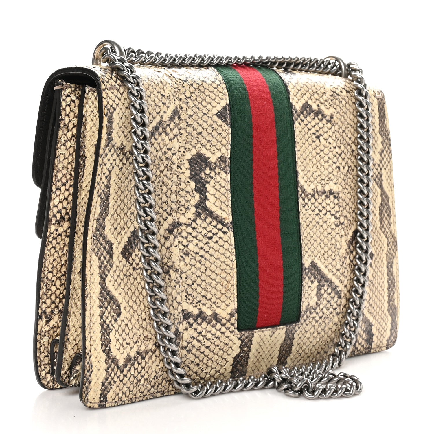 Gucci Snakeskin Web Medium Dionysus Shoulder Bag Natural 4 of 12
