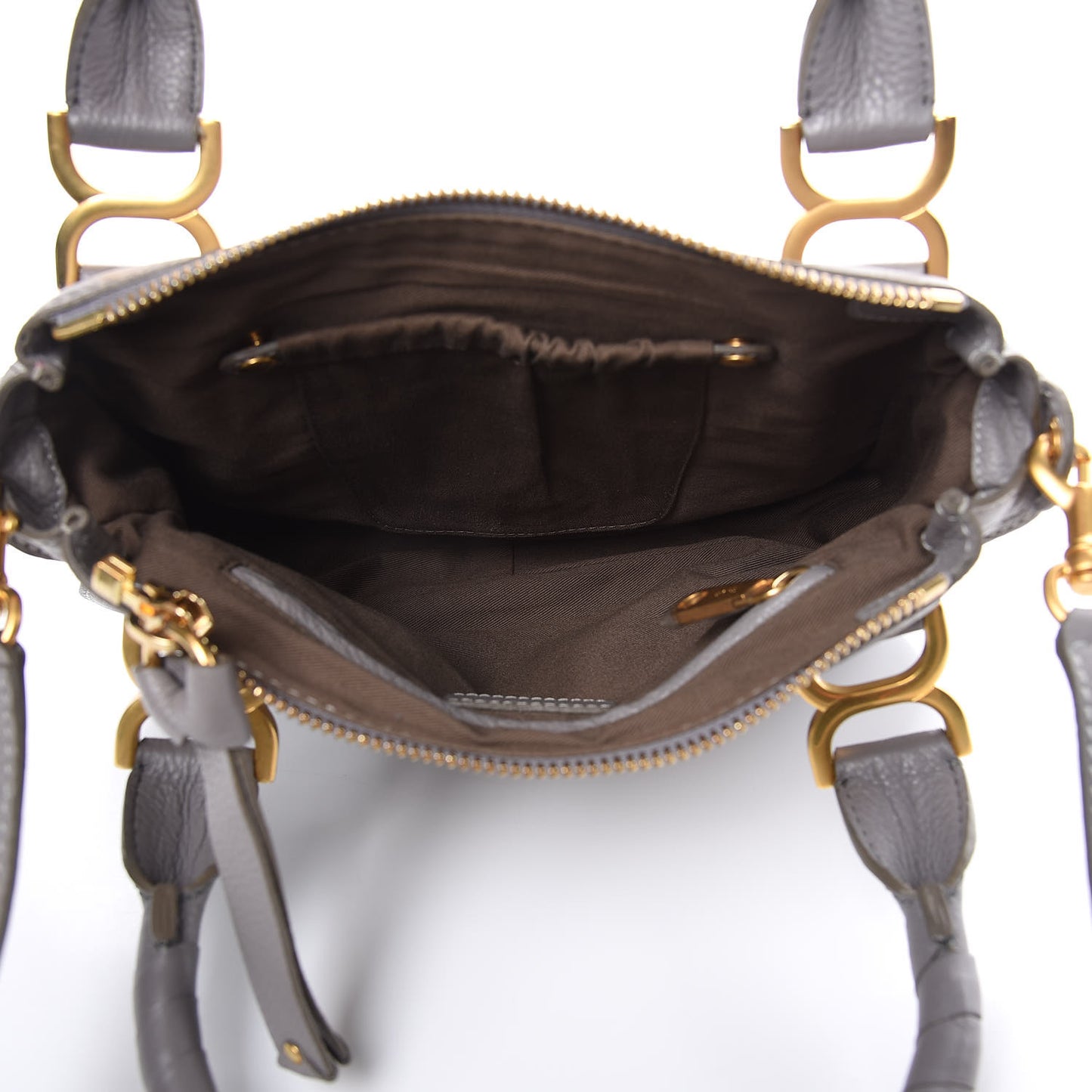 Calfskin Small Marcie Satchel Cashmere Grey