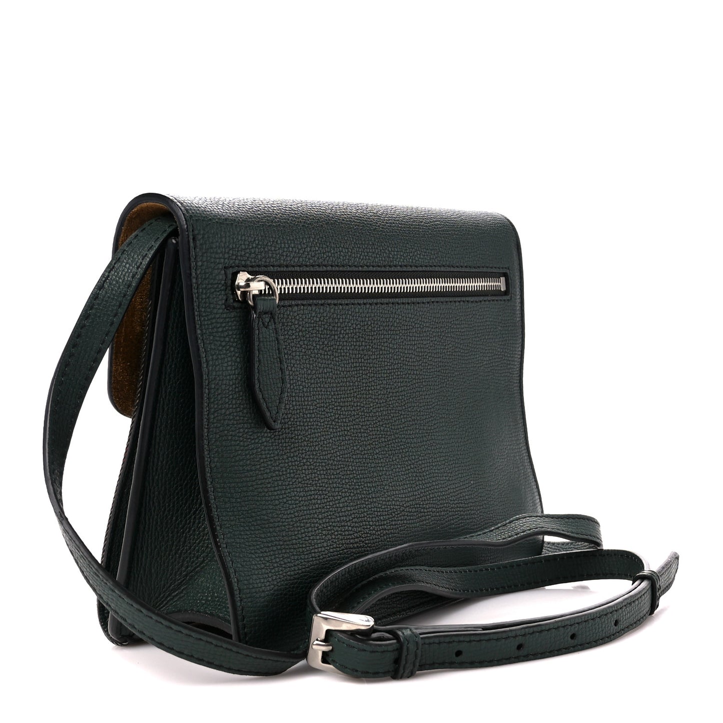 Derby Calfskin House Check Small Macken Crossbody Bag Dark Bottle Green