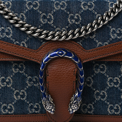 Gucci New Denim GG Monogram Dollar Calfskin Enamel Small Dionysus Shoulder Bag Blue Tea Cuir Epilog Electric Blue 8 of 10