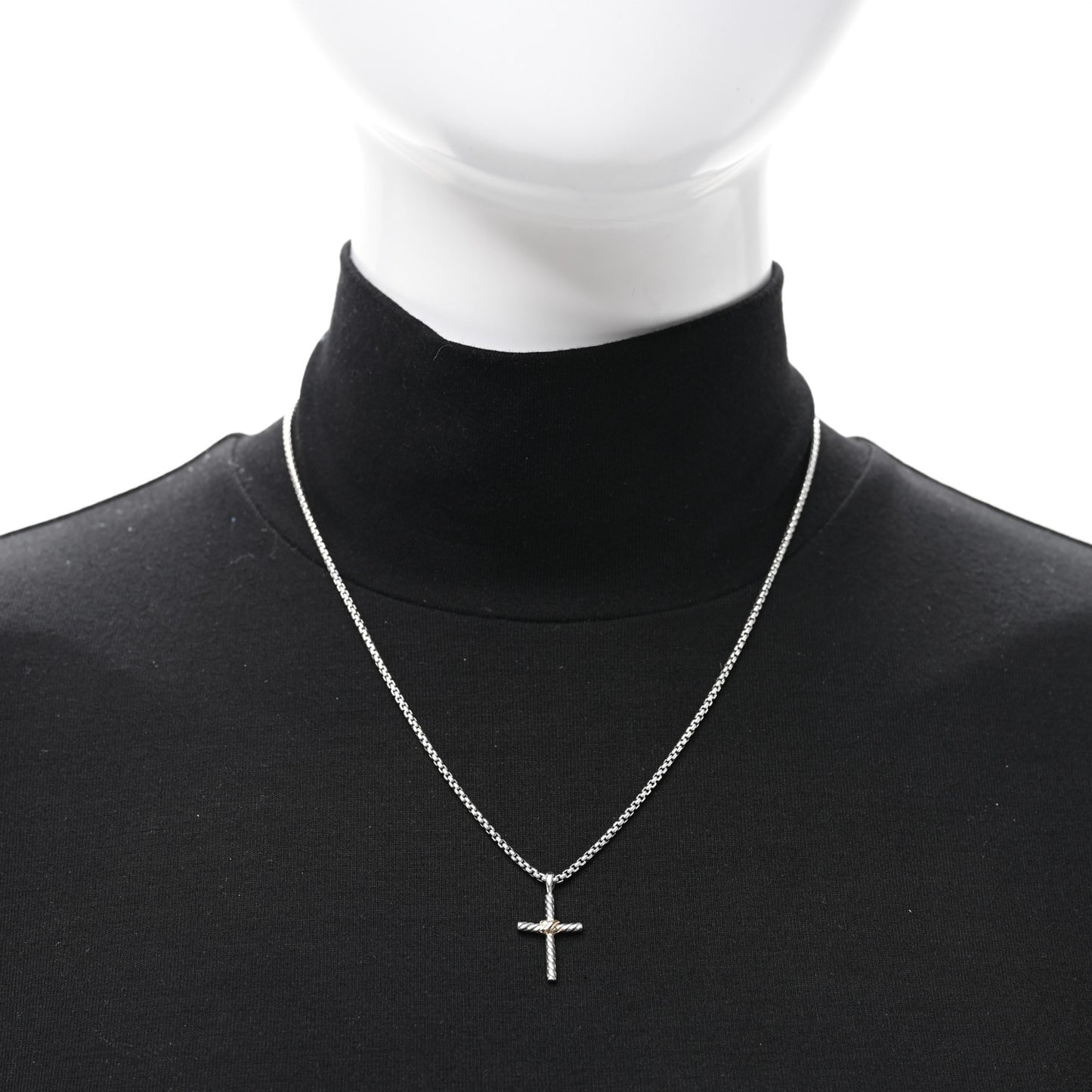 Sterling Silver 14K Yellow Gold Petite X Cross Pendant Necklace
