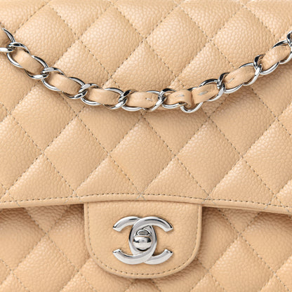 Chanel Caviar Quilted Medium Double Flap Beige Clair 16 of 17
