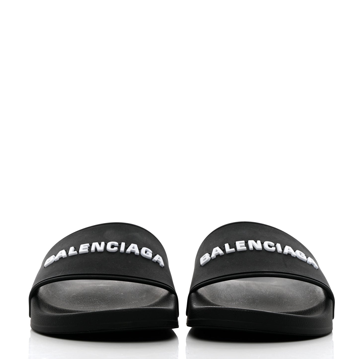Rubber Womens Logo Pool Slide Sandals 37 Black