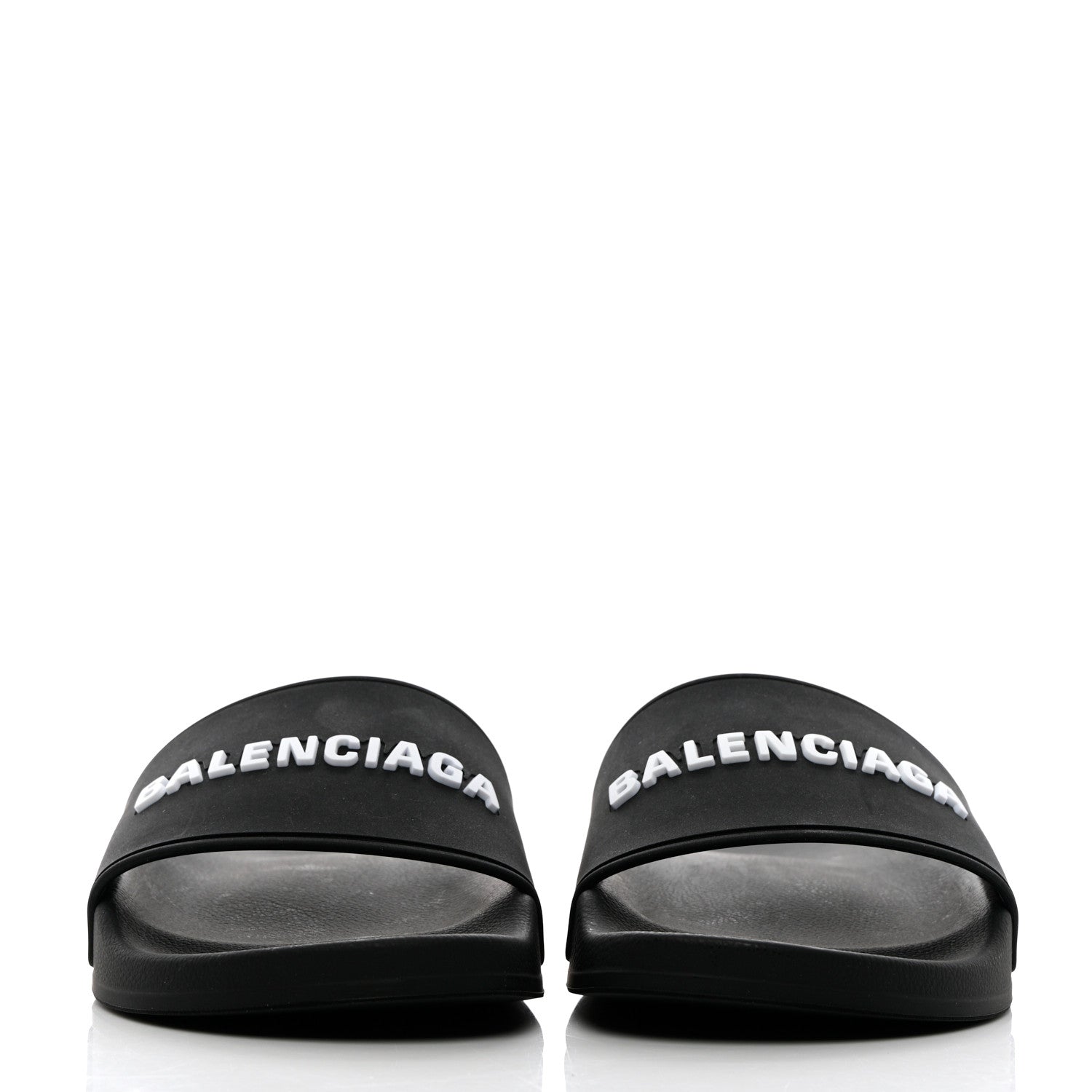 Balenciaga Rubber Womens Logo Pool Slide Sandals 37 Black 2 of 16