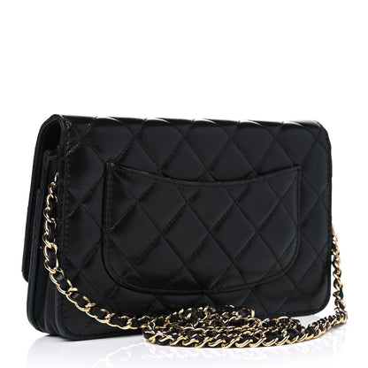 Chanel Lambskin Quilted Wallet On Chain WOC Black 2 of 11