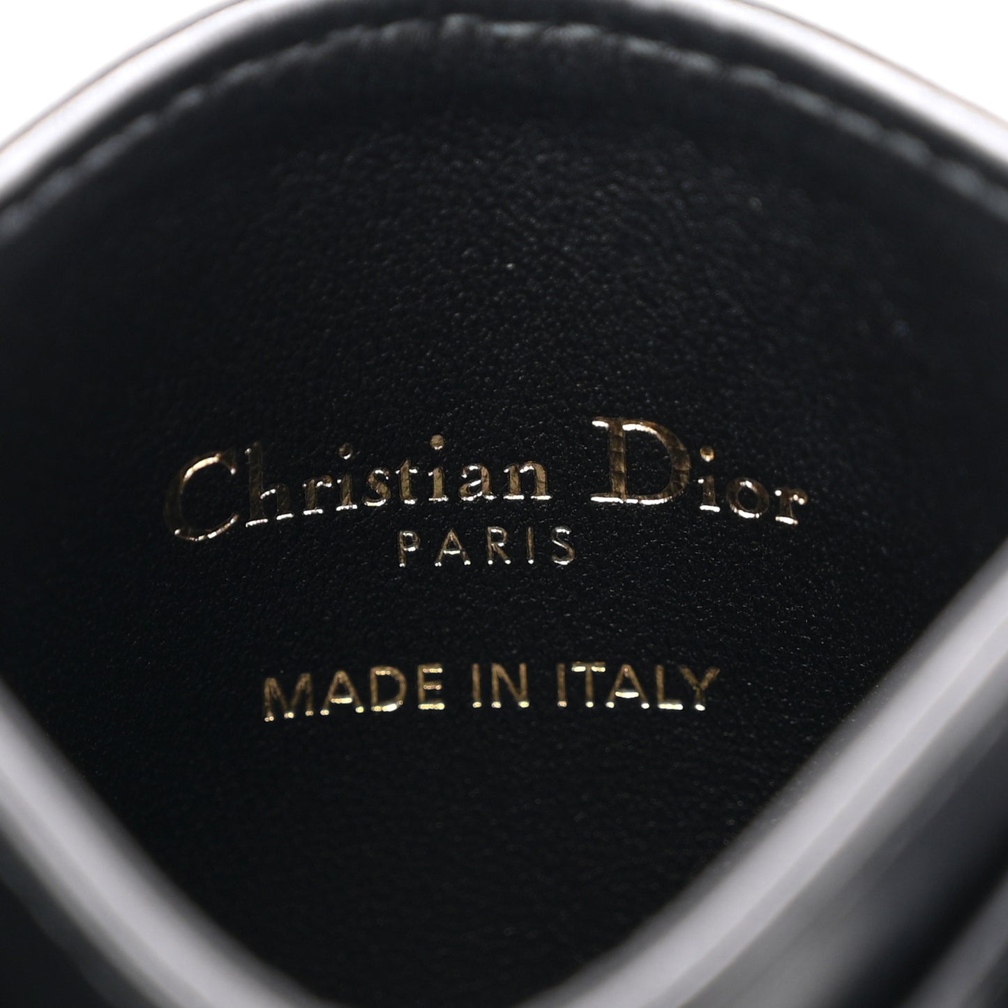 Lambskin Pearl Star Cannage Dior Card Holder Black