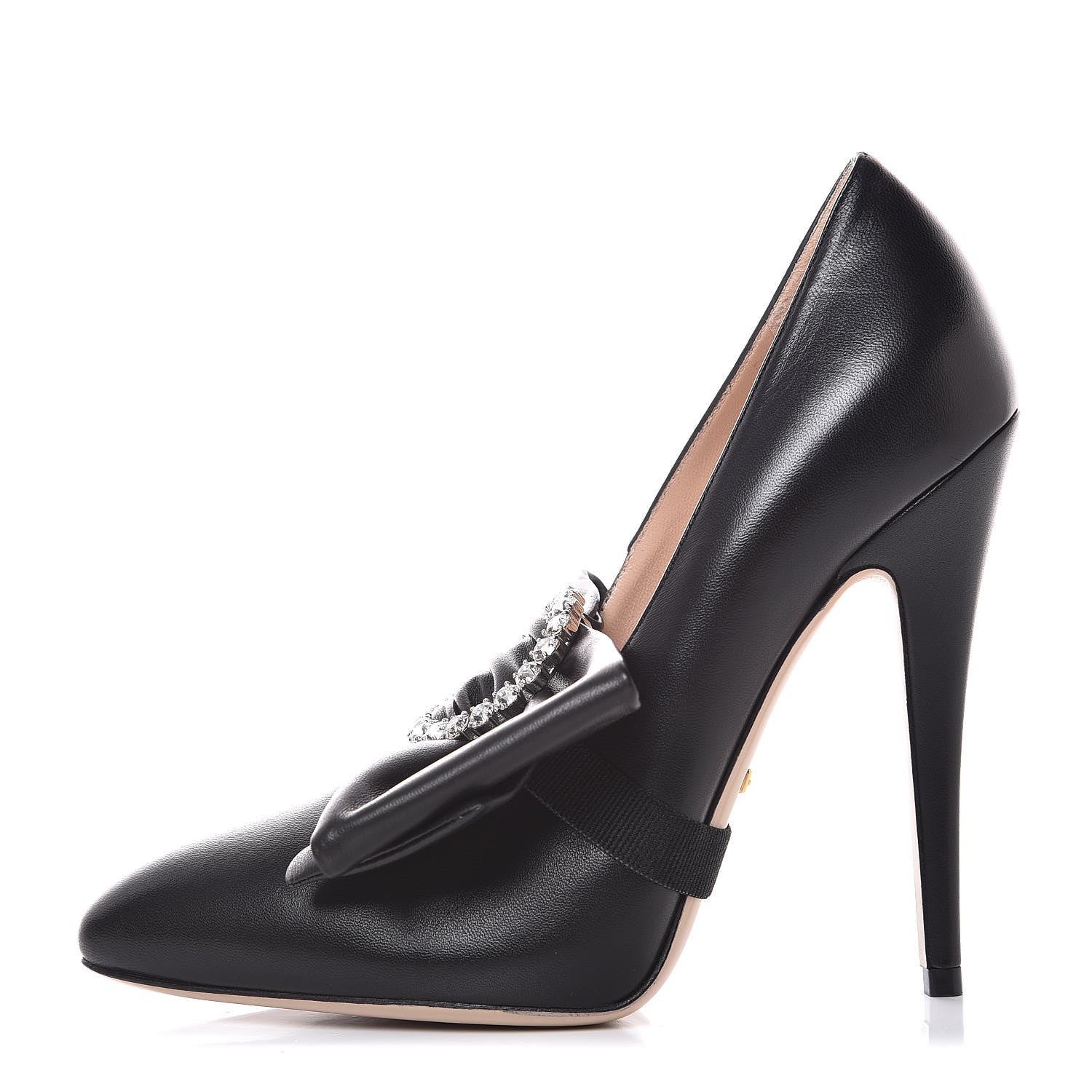 Gucci Nappa Removable Bow Elaisa Platform High Heel Pumps 36.5 Black 1 of 12