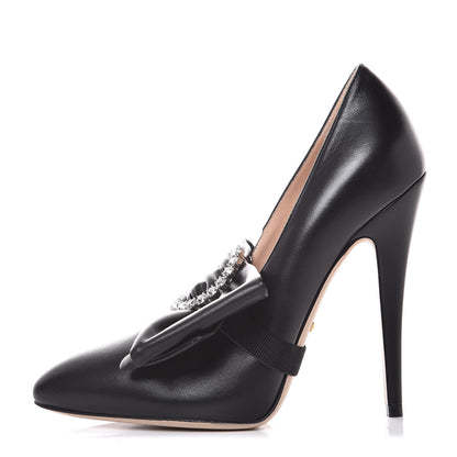 Gucci Nappa Removable Bow Elaisa Platform High Heel Pumps 36.5 Black 1 of 12