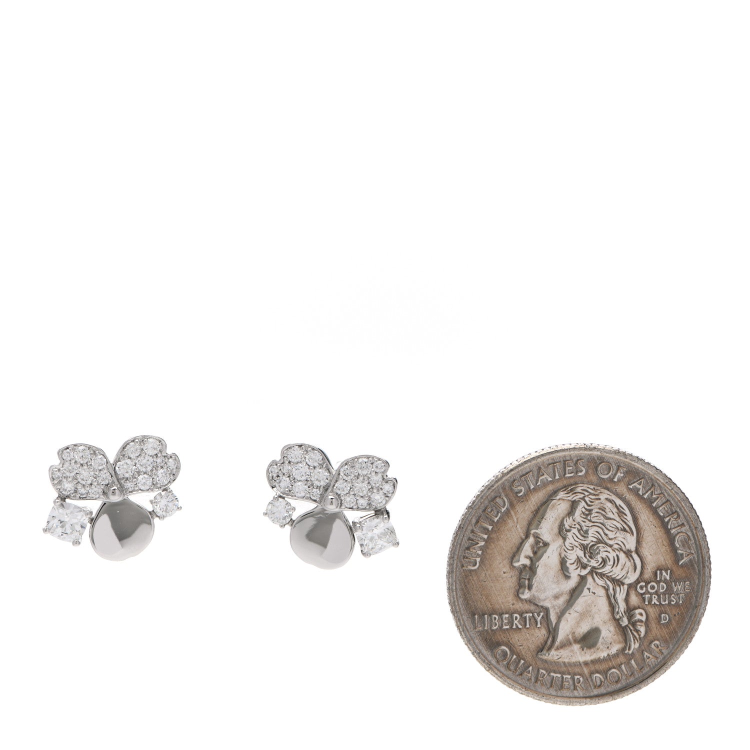Tiffany Platinum Diamond Paper Flowers Cluster Earrings 2 of 5